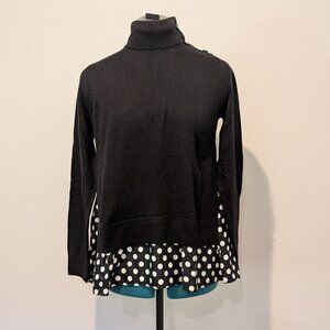 Kate Spade Black and White Polka Dot Swing Sweater, Size S